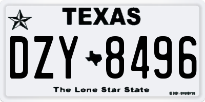 TX license plate DZY8496