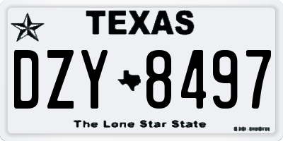 TX license plate DZY8497