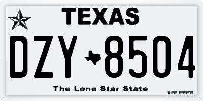 TX license plate DZY8504