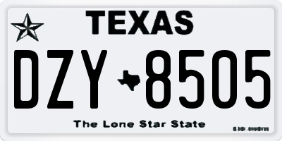 TX license plate DZY8505