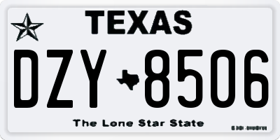 TX license plate DZY8506