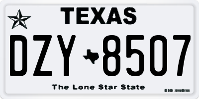 TX license plate DZY8507