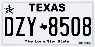 TX license plate DZY8508