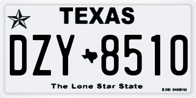 TX license plate DZY8510