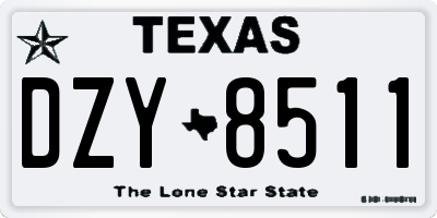 TX license plate DZY8511