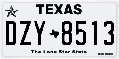 TX license plate DZY8513