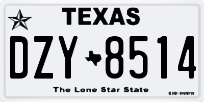 TX license plate DZY8514