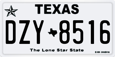 TX license plate DZY8516