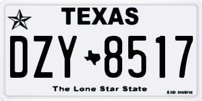 TX license plate DZY8517