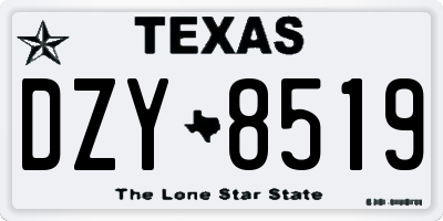 TX license plate DZY8519