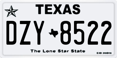 TX license plate DZY8522