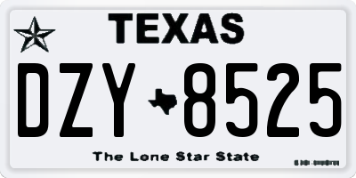 TX license plate DZY8525