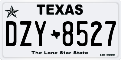 TX license plate DZY8527