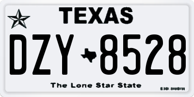 TX license plate DZY8528