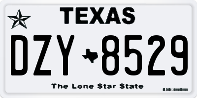 TX license plate DZY8529