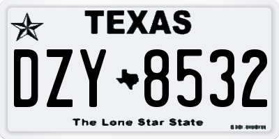 TX license plate DZY8532