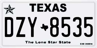 TX license plate DZY8535