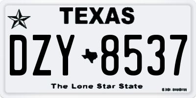 TX license plate DZY8537