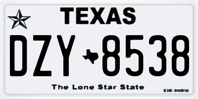 TX license plate DZY8538