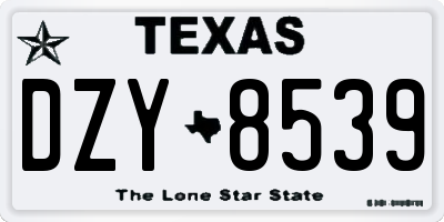 TX license plate DZY8539