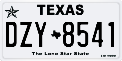 TX license plate DZY8541