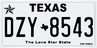 TX license plate DZY8543