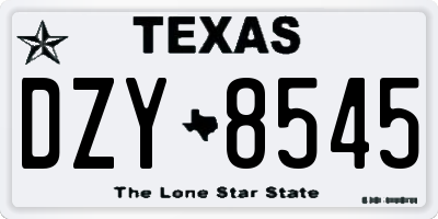 TX license plate DZY8545