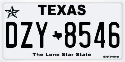 TX license plate DZY8546