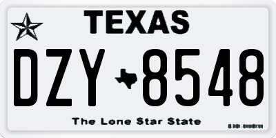 TX license plate DZY8548