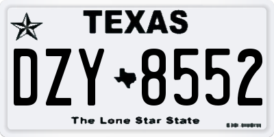 TX license plate DZY8552