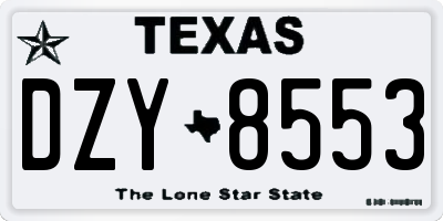 TX license plate DZY8553