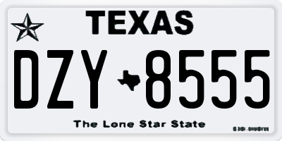 TX license plate DZY8555