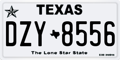 TX license plate DZY8556