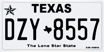 TX license plate DZY8557