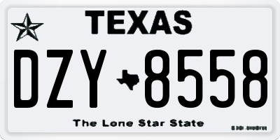 TX license plate DZY8558