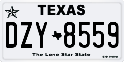 TX license plate DZY8559