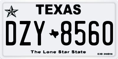 TX license plate DZY8560