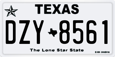 TX license plate DZY8561