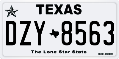 TX license plate DZY8563