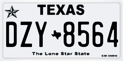 TX license plate DZY8564