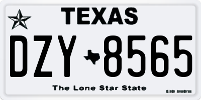 TX license plate DZY8565