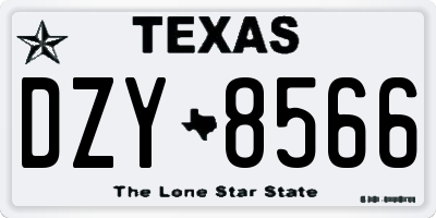 TX license plate DZY8566