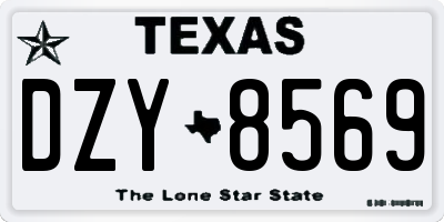 TX license plate DZY8569