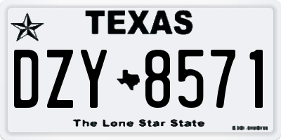 TX license plate DZY8571