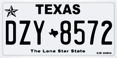 TX license plate DZY8572