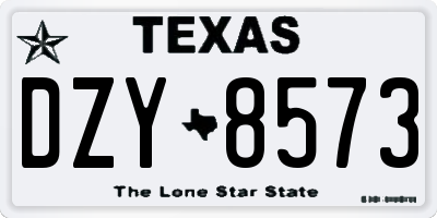 TX license plate DZY8573