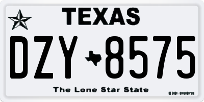 TX license plate DZY8575