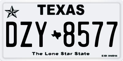 TX license plate DZY8577