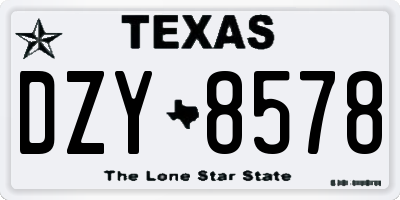 TX license plate DZY8578