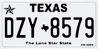 TX license plate DZY8579